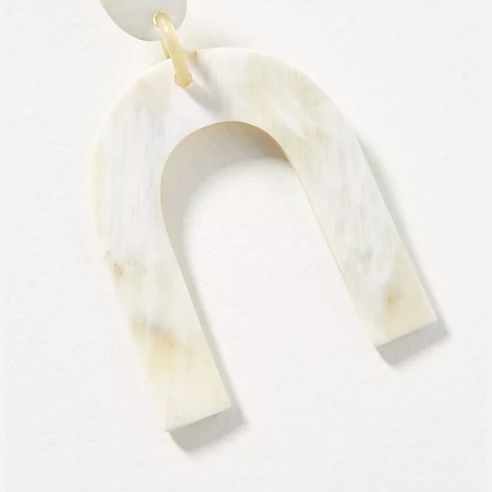 Anthropologie Cream Arch Earrings